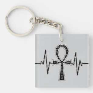 Ancient Ankh Mystique Keychain Silver