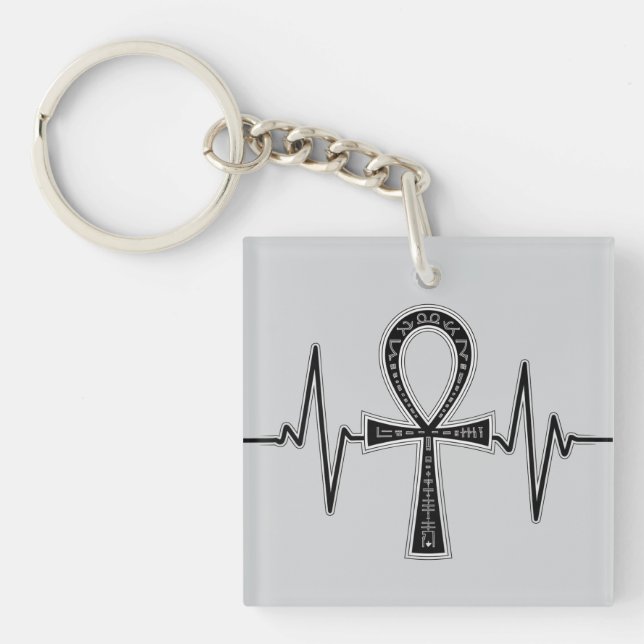 Ancient Ankh Mystique Keychain Silver (Front)