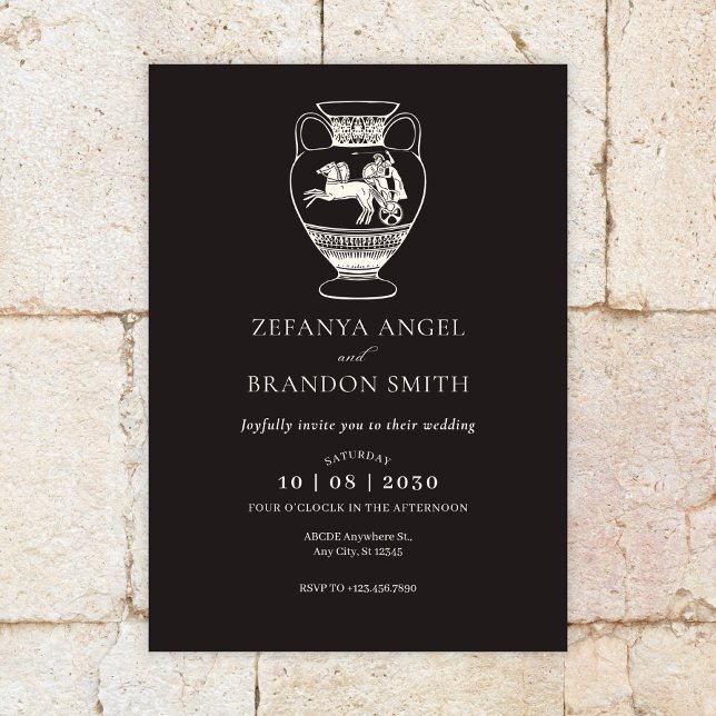 Ancient antique empire vase vintage art invitation (Creator Uploaded)