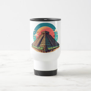 Ancient Architecture Ruins Mayan Pyramid art Travel Mug