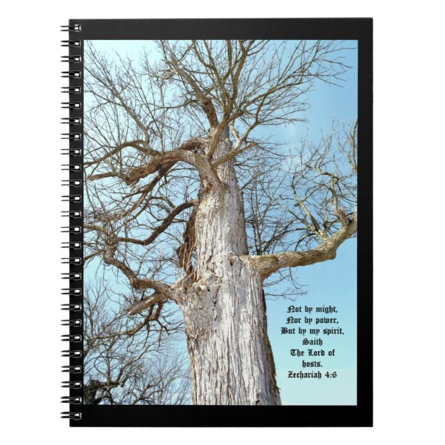 Ancient Ash Zechariah 4:6  Notebook (Front)