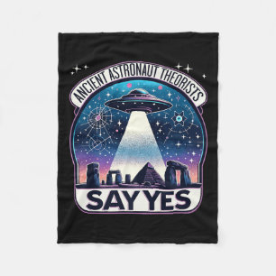 Ancient Astronaut Theorists Say Yes Aliens Premium Fleece Blanket