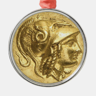 Ancient Athena Coin Metal Tree Decoration