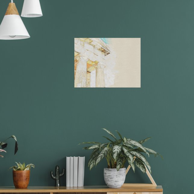 Ancient Athens Greece Temple Poster – Vintage  (Living Room 1)
