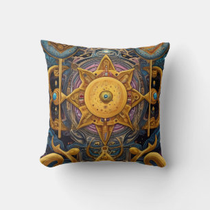 Ancient Aztec & Celtic Abstract mixed symbols Cushion