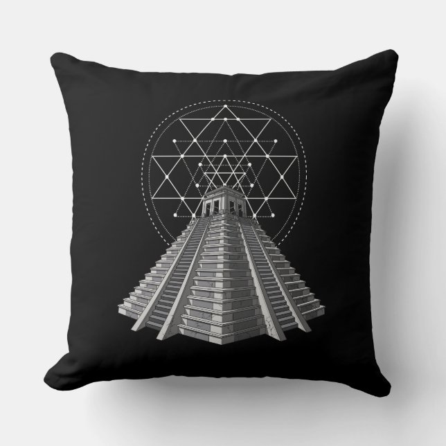 Ancient Aztec Pyramid Cushion (Front)