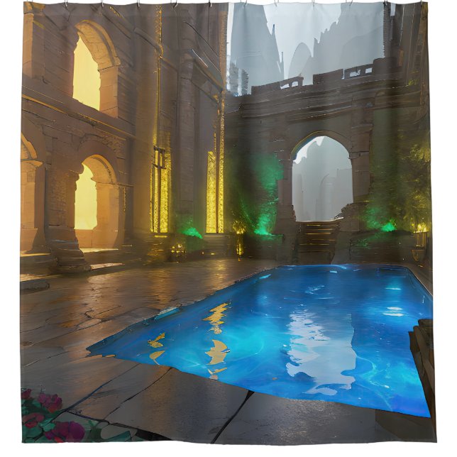 Ancient Bath House Collection - Byzantine Dream Shower Curtain (Front)