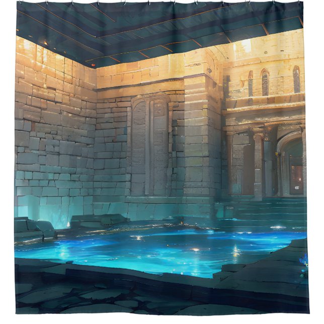 Ancient Bath House - Mystic Pool Shower Curtain (Front)