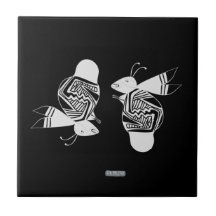 Ancient bees ink painting