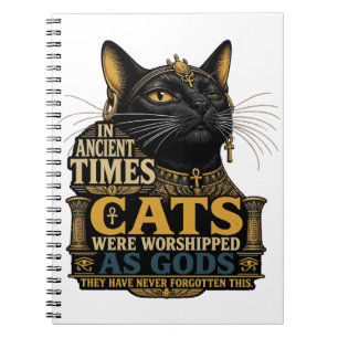 Ancient Black Cat Attitude Notebook