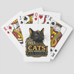 Ancient Black Cat Attitude Playing Cards