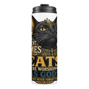 Ancient Black Cat Attitude Thermal Tumbler