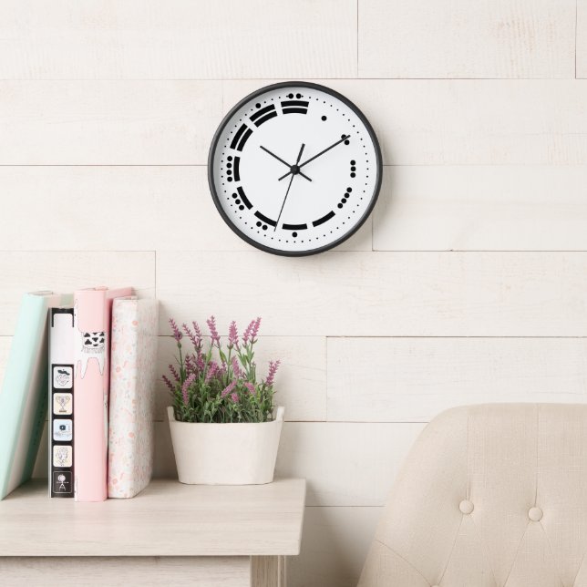 Ancient Black White Mayan Numerals Vector Art Clock (Reading Room)