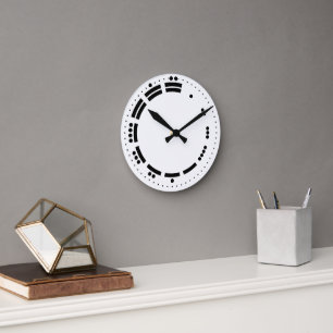 Ancient Black White Mayan Numerals Vector Art Round Clock