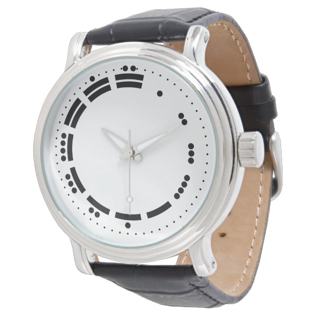 Ancient Black White Mayan Numerals Vector Art Watch (Angled)