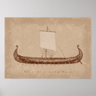 Ancient Boat Art Poster