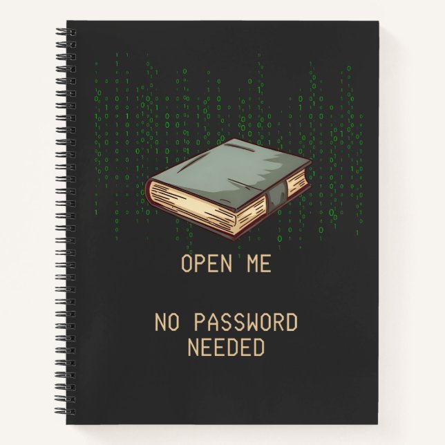 Ancient Book With Binary Code Quote for Tech Geek (Front)