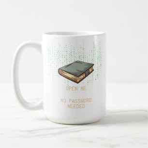 Ancient Book With Binary Code Quote for Tech Geek Coffee Mug