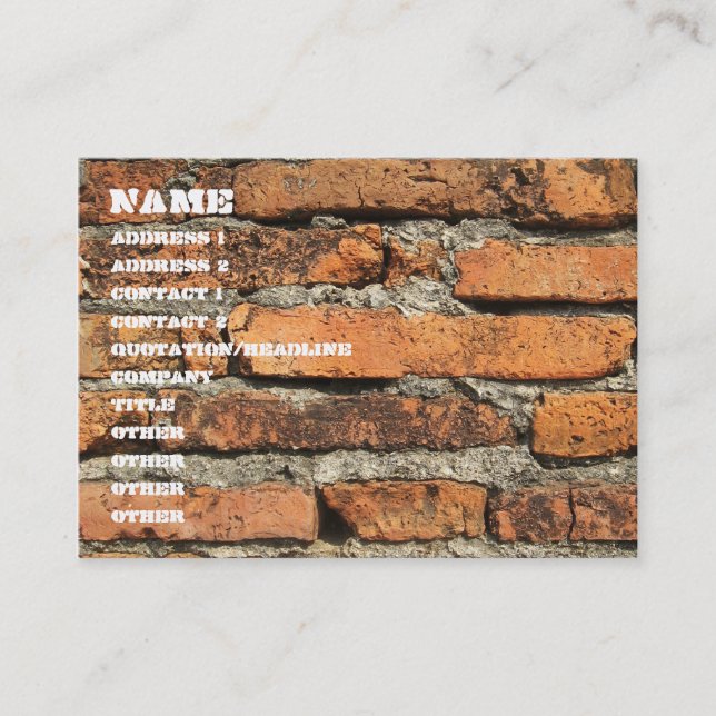 Ancient Brick Wall Business Card (Front)