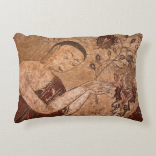 Ancient Buddhist Painting Decorative Cushion