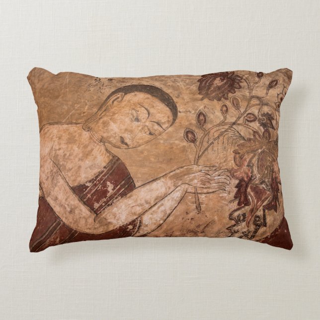 Ancient Buddhist Painting Decorative Cushion (Front)