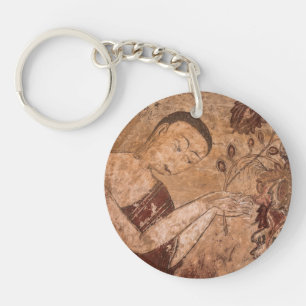 Ancient Buddhist Painting Key Ring