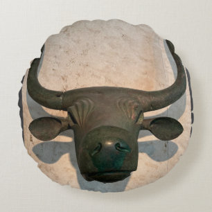 Ancient Bull Round Cushion