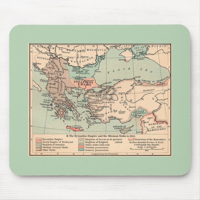 Ancient Byzantine Empire Map Mouse Mat (Front)