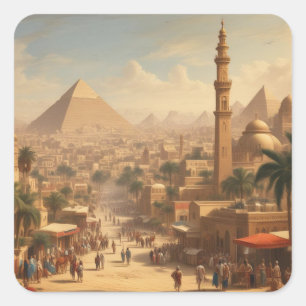 Ancient Cairo Egypt Square Sticker