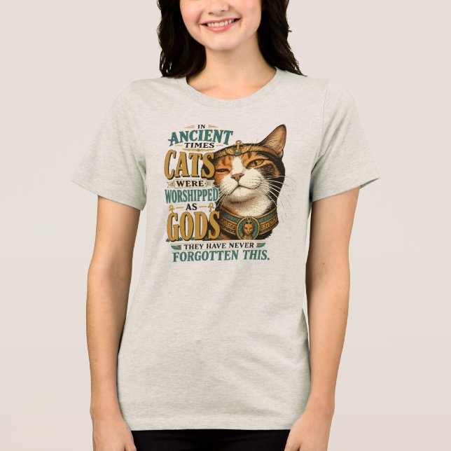Ancient Calico Cat Attitude Tri-Blend Shirt (Front)