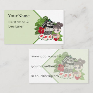 Ancient Castle & Joyful Mahjong Chibi Business Card