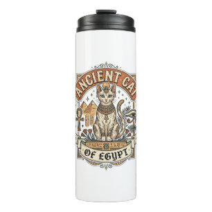 Ancient Cat Of Egypt Cat Ancient Egypt Vintage Vec Thermal Tumbler
