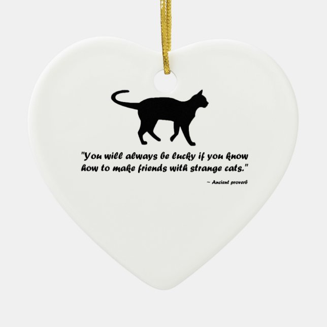 Ancient Cat Proverb Ceramic Tree Decoration (Front)
