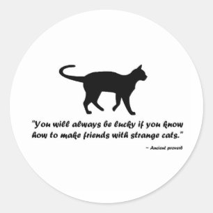 Ancient Cat Proverb Classic Round Sticker