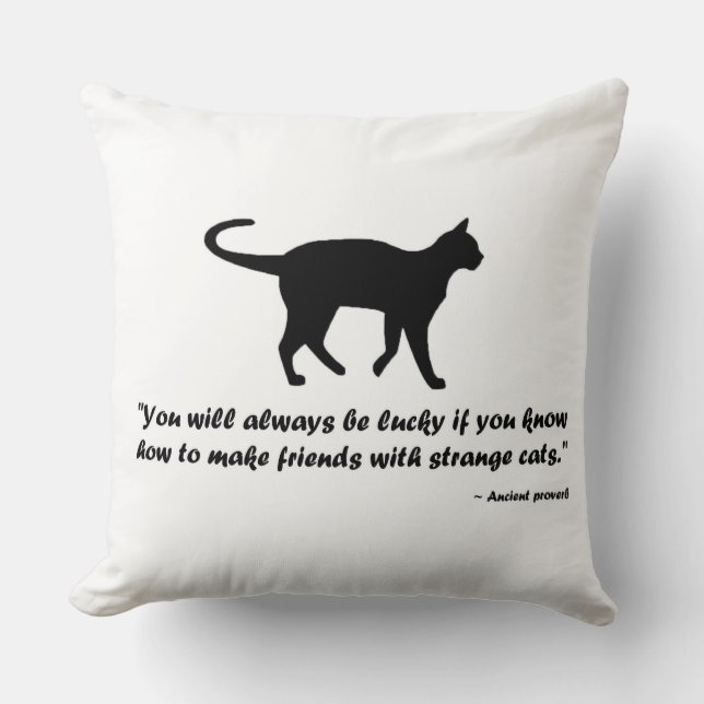 Ancient Cat Proverb Cushion (Front)
