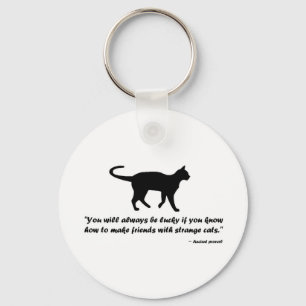 Ancient Cat Proverb Key Ring
