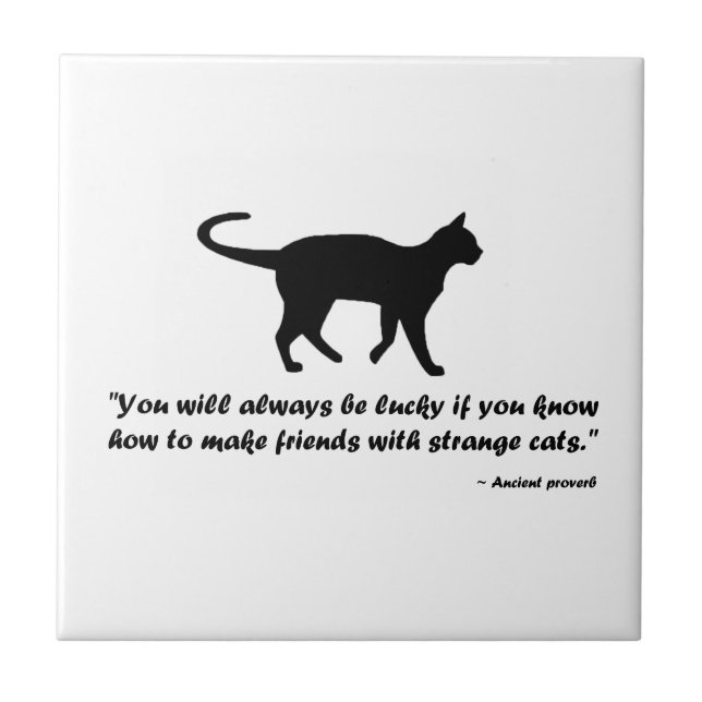 Ancient Cat Proverb Tile (Front)