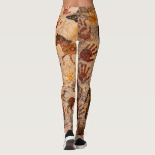 Ancient cave art make your mark all over print leg leggings