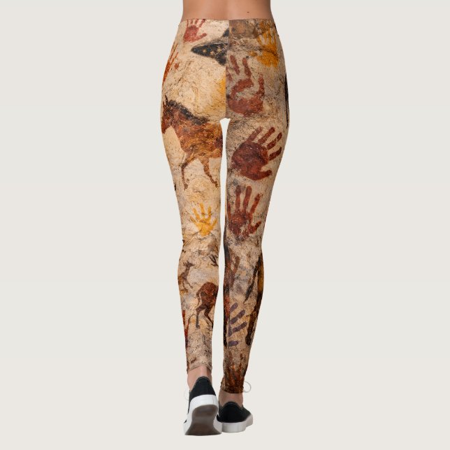 Ancient cave art make your mark all over print leg leggings (Back)