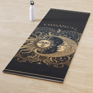 Ancient Celestial Sun Moon Personalized Yoga Mat