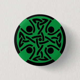 Ancient Celtic Cross Knotwork Fine Art 3 Cm Round Badge