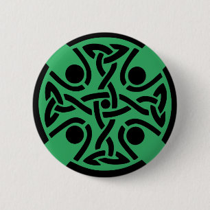 Ancient Celtic Cross Knotwork Fine Art 6 Cm Round Badge