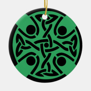 Ancient Celtic Cross Knotwork Fine Art Ceramic Tree Decoration