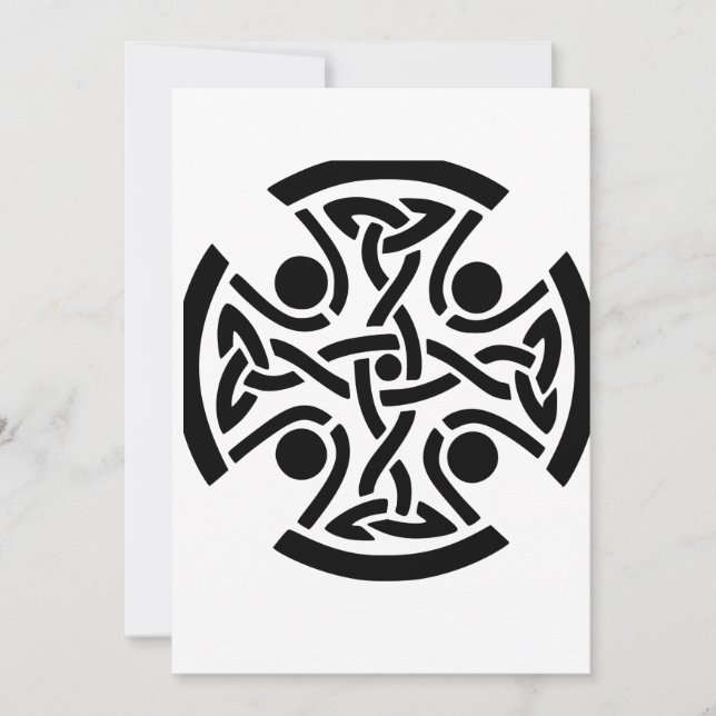 Ancient Celtic Cross Knotwork Fine Art Invitation (Front)