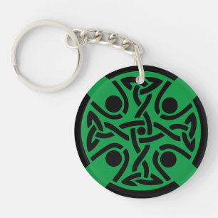 Ancient Celtic Cross Knotwork Fine Art Key Ring