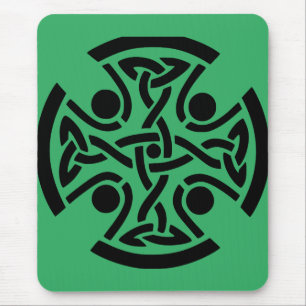 Ancient Celtic Cross Knotwork Fine Art Mouse Mat