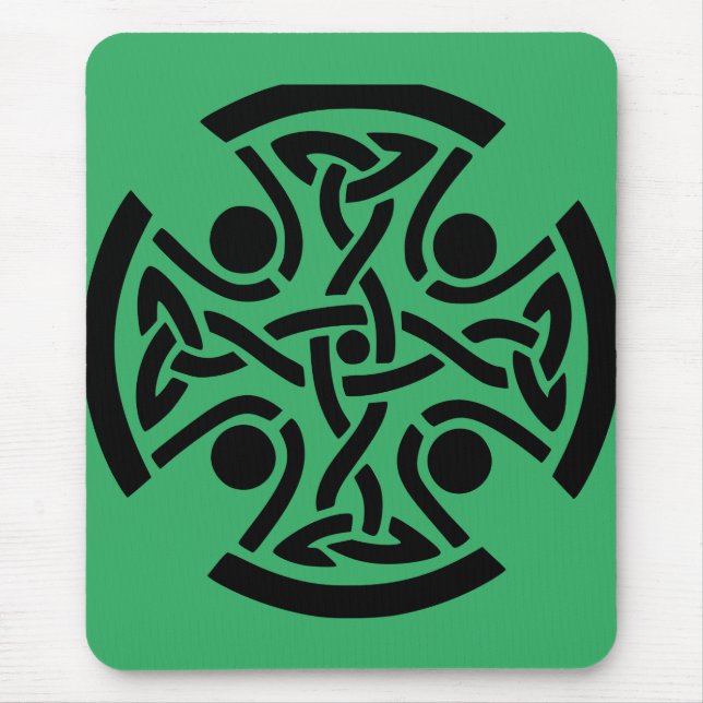 Ancient Celtic Cross Knotwork Fine Art Mouse Mat (Front)