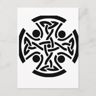 Ancient Celtic Cross Knotwork Fine Art Postcard