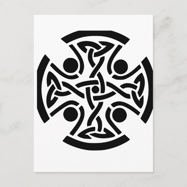 Ancient Celtic Cross Knotwork Fine Art Postcard (Front)