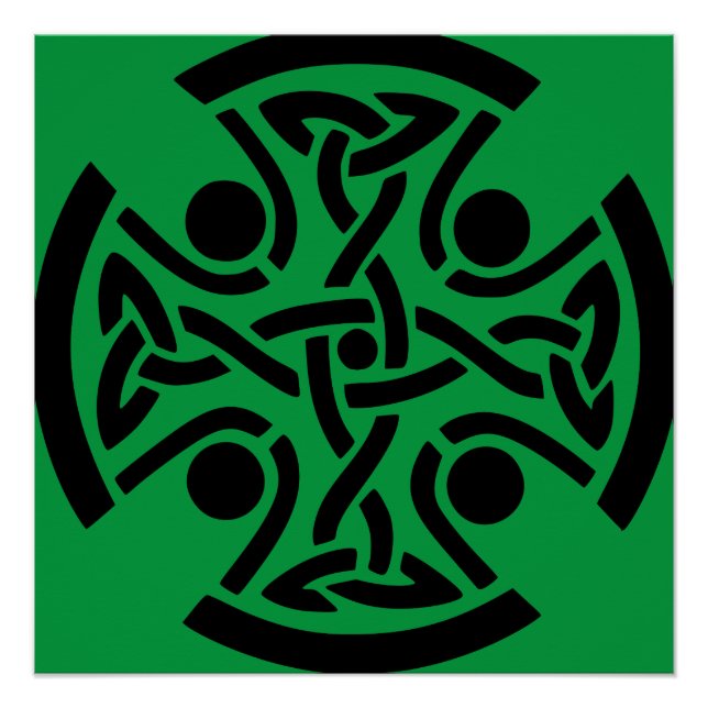 Ancient Celtic Cross Knotwork Fine Art Poster (Front)